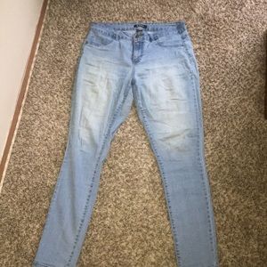 Light blue jeans with fade wash